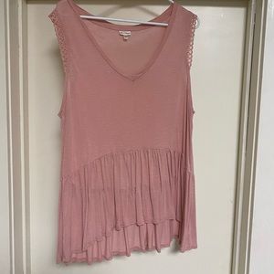 Pink sleeveless top